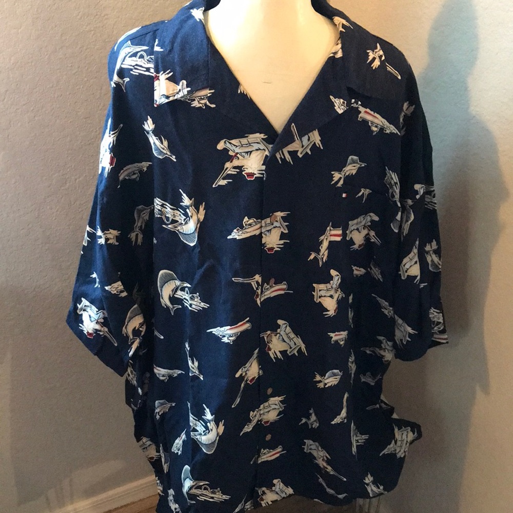 Fishing Boats Tommy Hilfiger XXL Blue Shirt